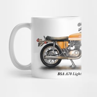 Drawing of Retro Classic Motorcycle BSA A70 Lightning 1971 Mug